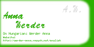 anna werder business card